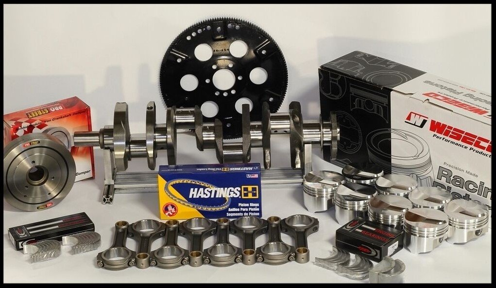 BBC 454 ROTATING ASSEMBLY SCAT CRANK & WISECO FORGED PISTONS 454+25cc-4.280-2pc