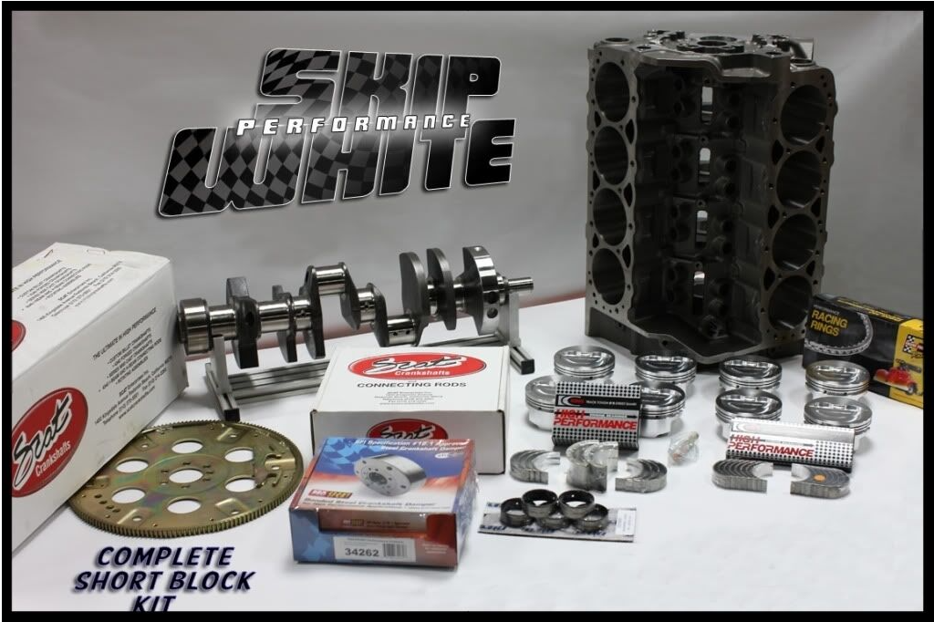 SBC CHEVY 383 SHORT BLOCK KIT FORGED -10cc DISH 4.030 PISTONS SCAT CRANK & RODS