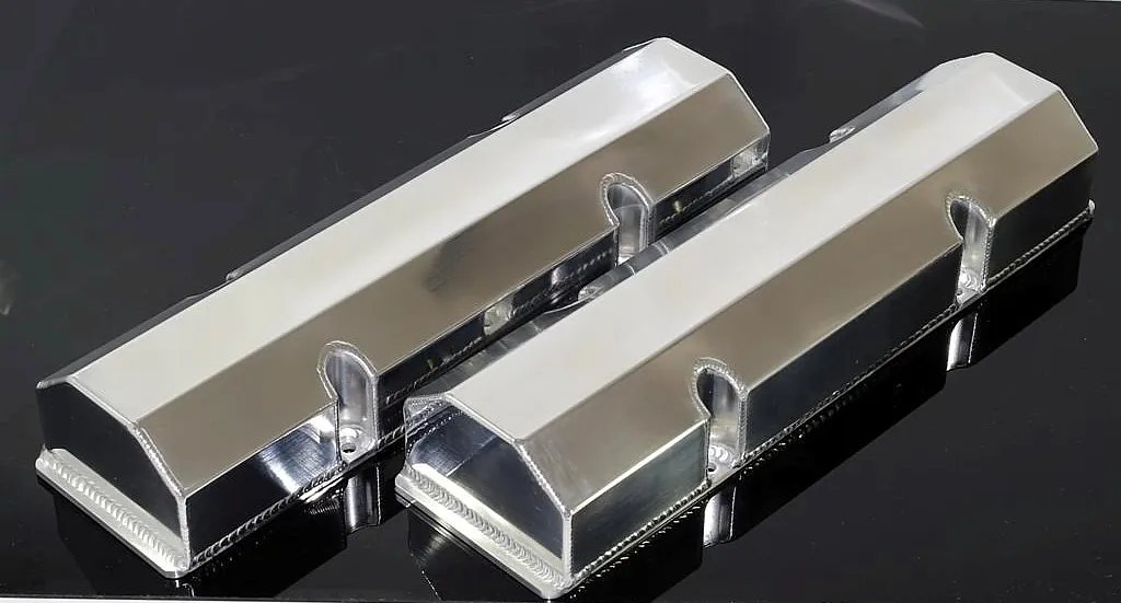 SBC FABRICATED TALL ALUMINUM VALVE COVERS NO ACC. HOLES