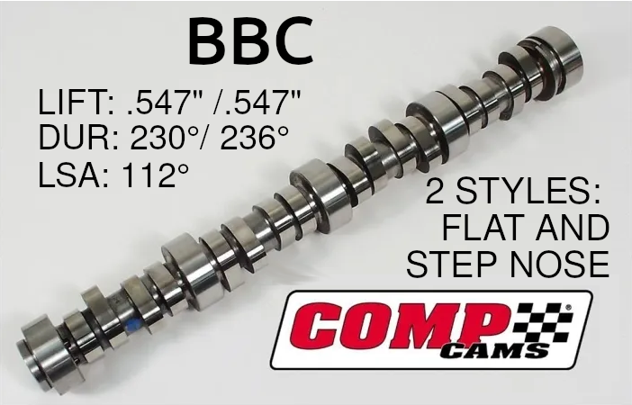 BBC Comp Cams - .547"/.547" Lift 230°/236° Duration - OE Hydraulic Roller