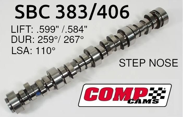 SBC 383/406 Comp Cams - .599"/.584" Lift 259°/267° Duration - OE Hydraulic Roller