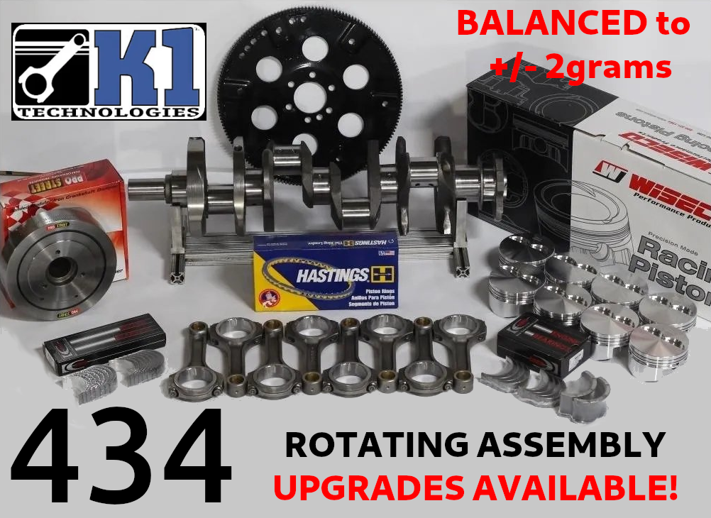 SBF 434 ROTATING ASSEMBLY -12cc DISH 4.155 BORE, K1 CRANK / SCAT Rods / Wiseco Forged Pistons