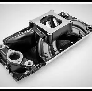 BBC Chevy Speedmaster HiRise Intake Manifold Black Rect Port # 1-147-024