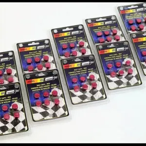 MR GASKET BOLT CAPS RED 7/16, 10MM, 11M 8902G BOX OF 10 PACKS
